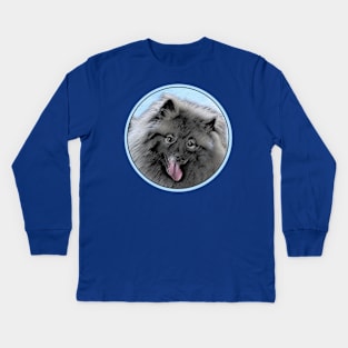 Keeshond - Rainy Kids Long Sleeve T-Shirt